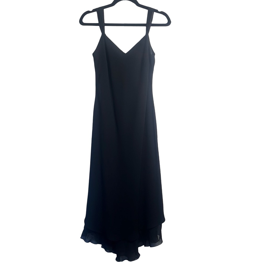 Evan-Picone Double Layer Handkerchief Hem Sleeveless‎ Midi Dress Size 8 Y2K Slip